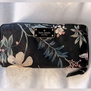 Kate Spade Black Floral Wallet